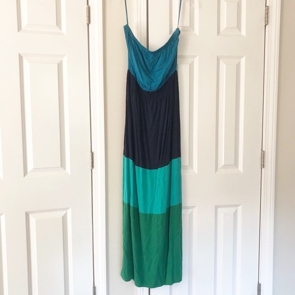 GAP Dresses & Skirts - Gap | Color Block Strapless Maxi Dress | L